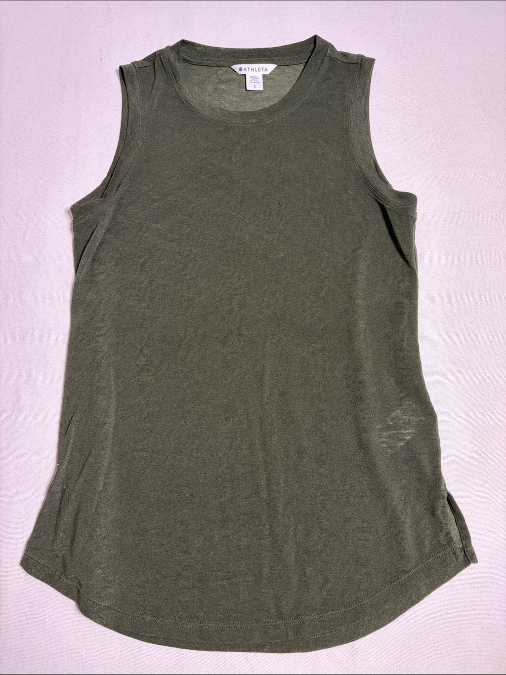 Athleta Olive Tank Top - Dark Green Muscle Tee